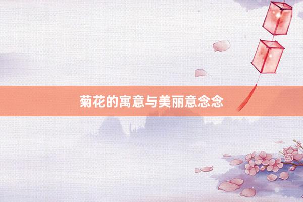 菊花的寓意与美丽意念念